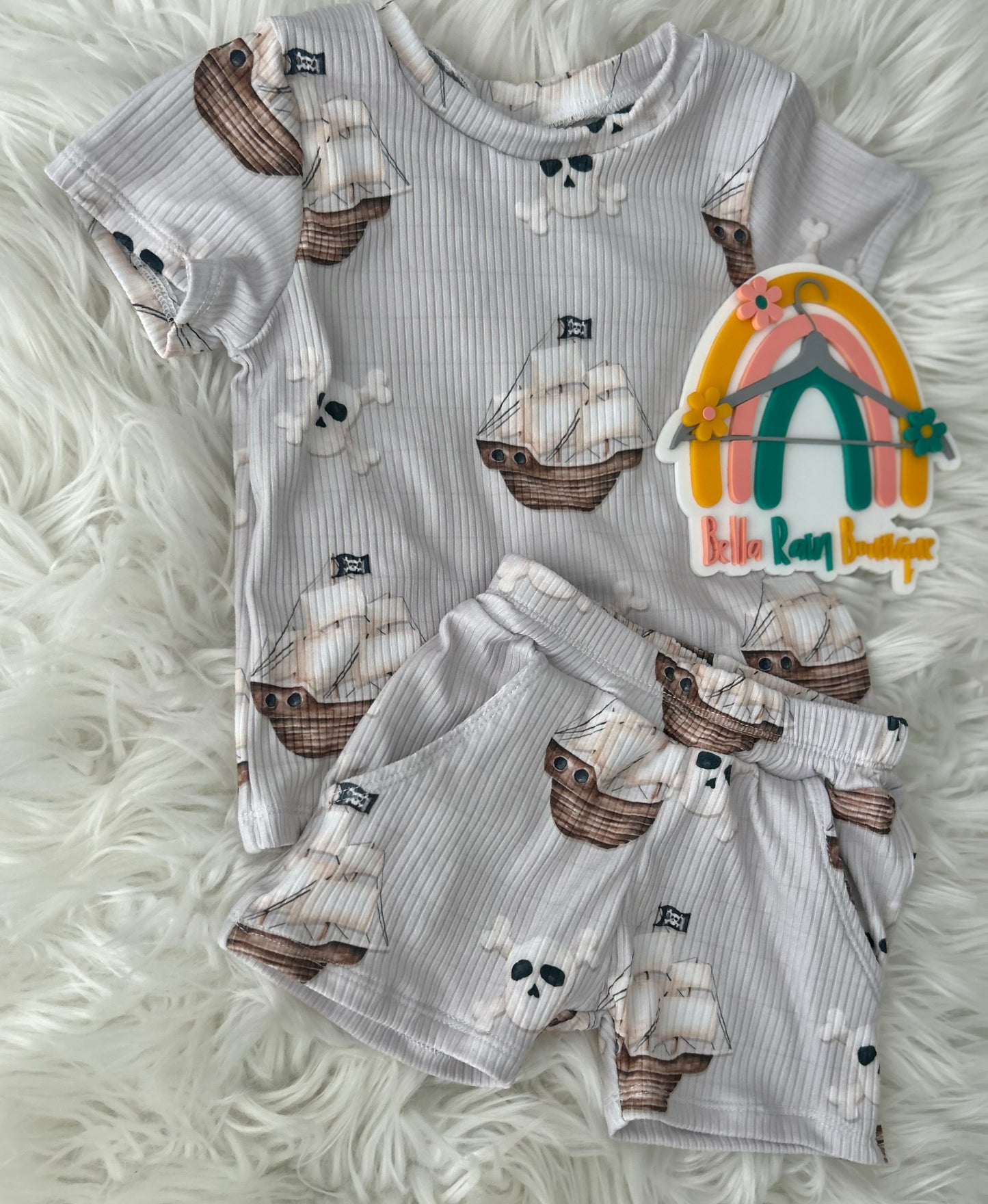 9-12M Pirate Tee & Jogger Shorts