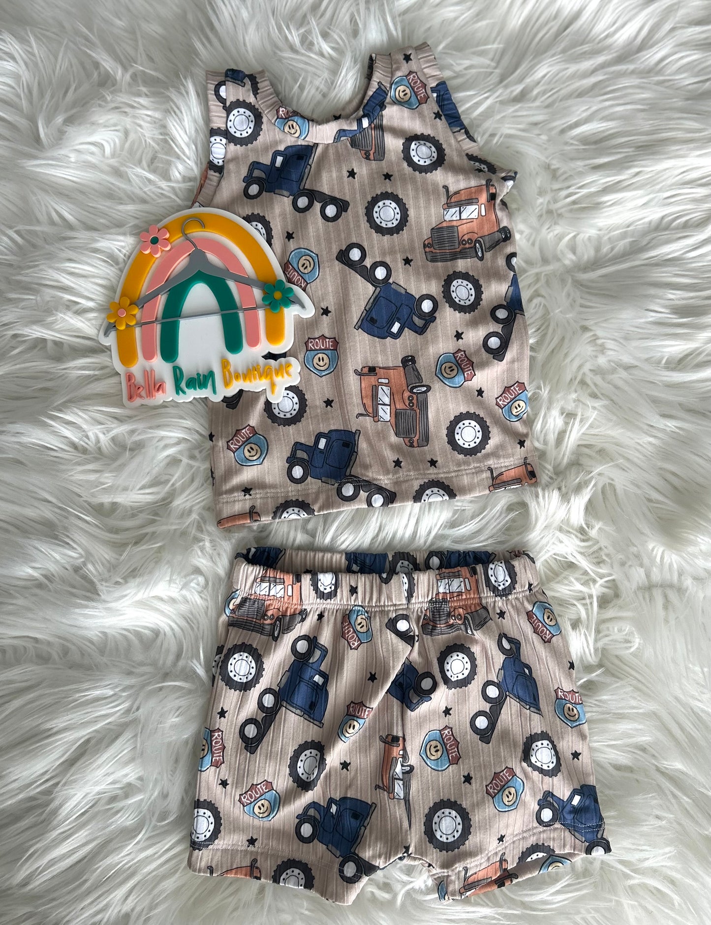18-24M Boy Truck Tee & Pocket Shorts Set