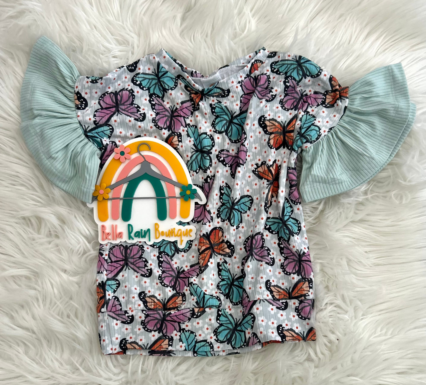 3T Butterfly Ruffle Top