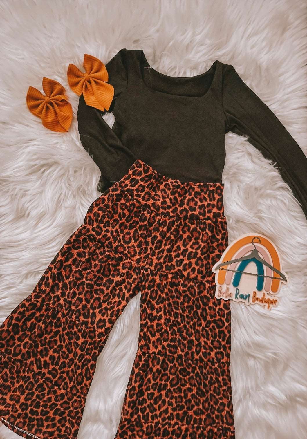 Leopard Boujee flares, kids flare pants, cheetah flares, animal print pants