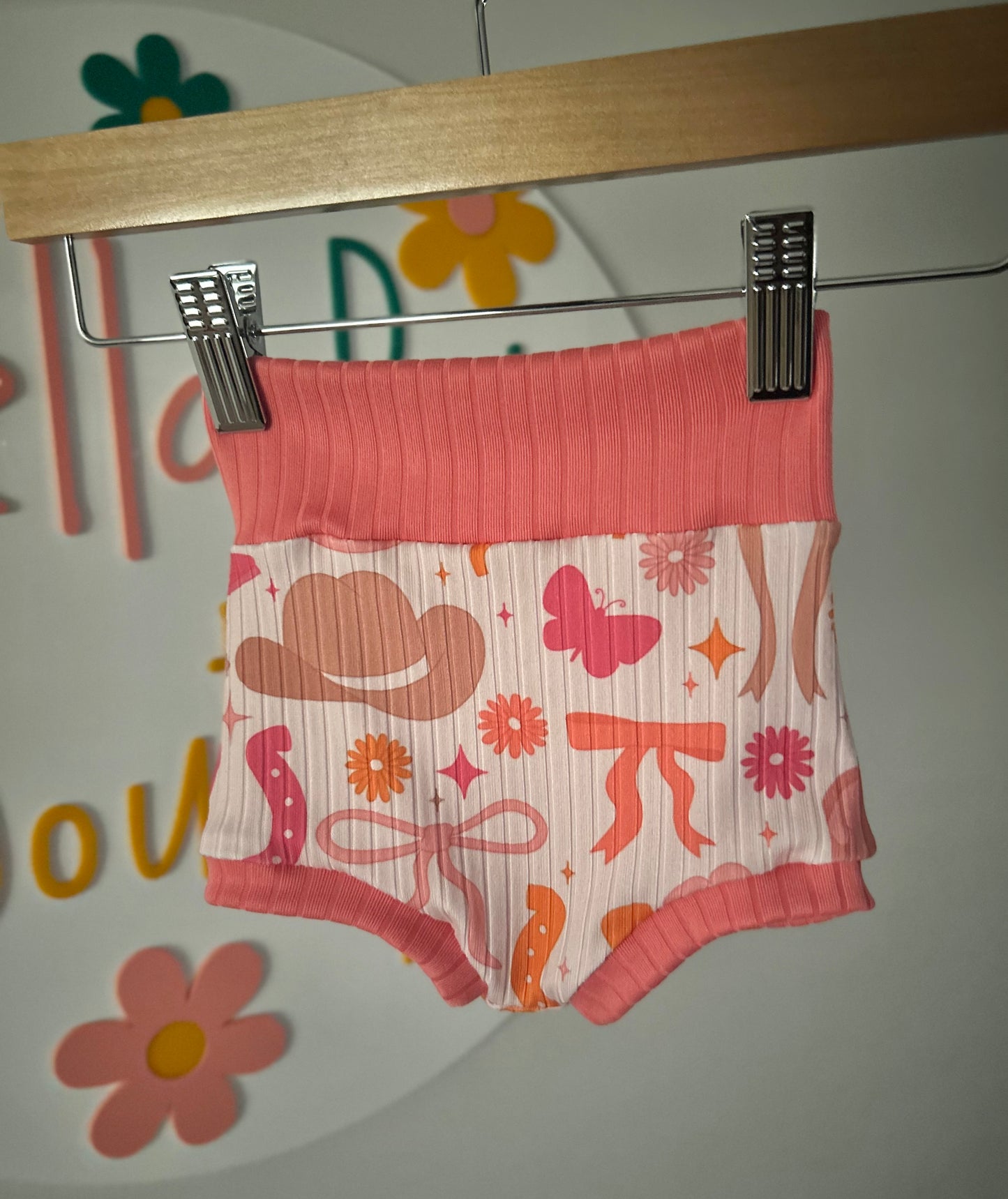9-12M Color Blocked Pink Western Bummies