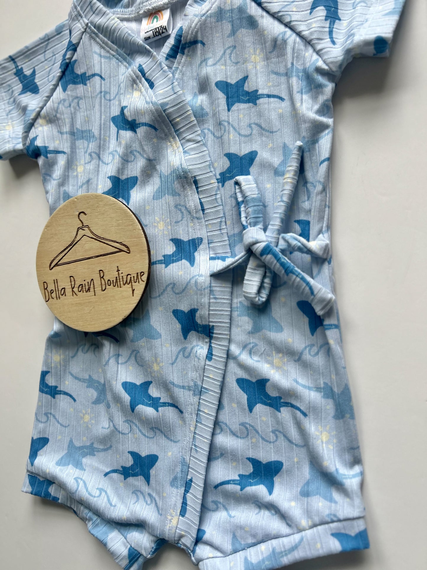12-18M Blue Sharks Crossover River Romper