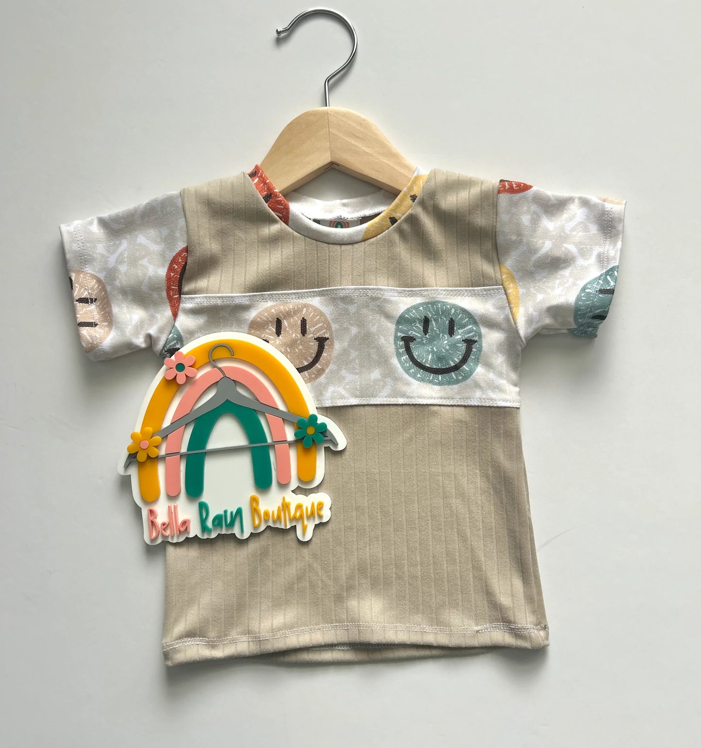 9-12M Smiley Color-blocked tee