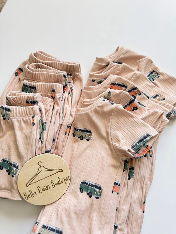 7/8 Spring Buses Tee and Shorts Set