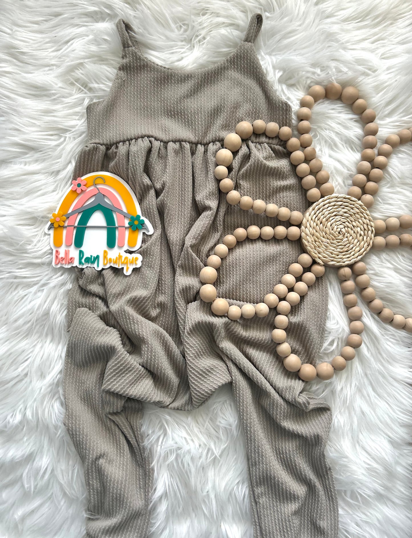 Size 6 Mushroom Neutral Strappy romper