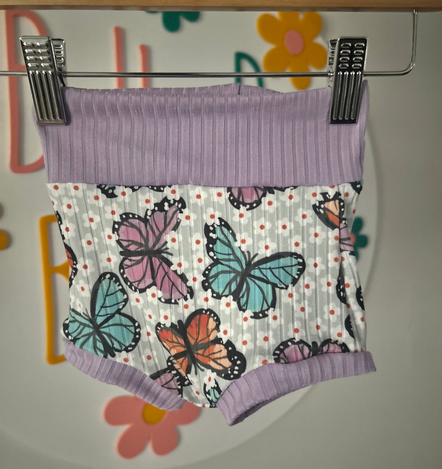 9-12M Color blocked Butterfly Bummies