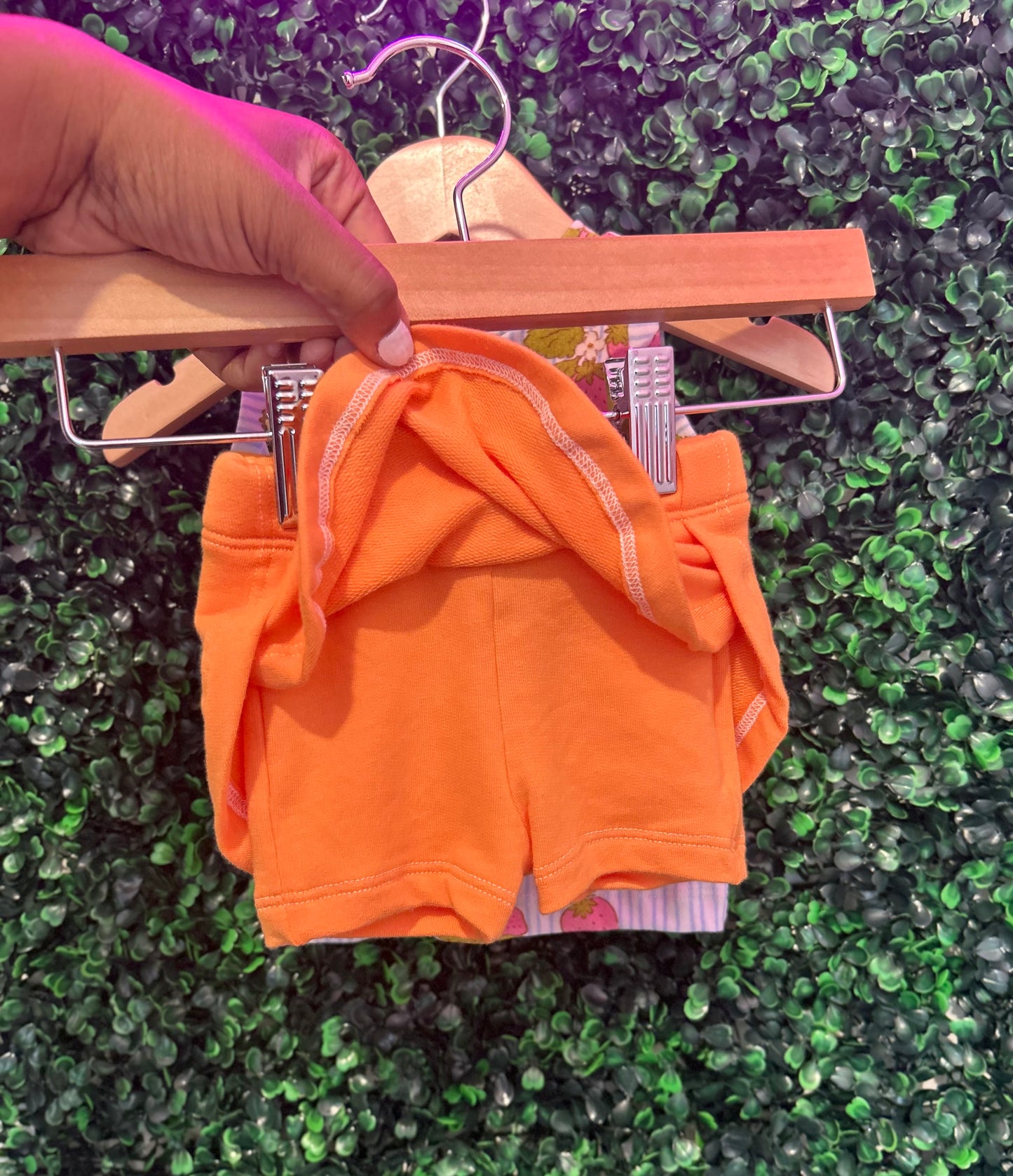 6-9M Organic Cotton Strawberry Tank & Solid Skort
