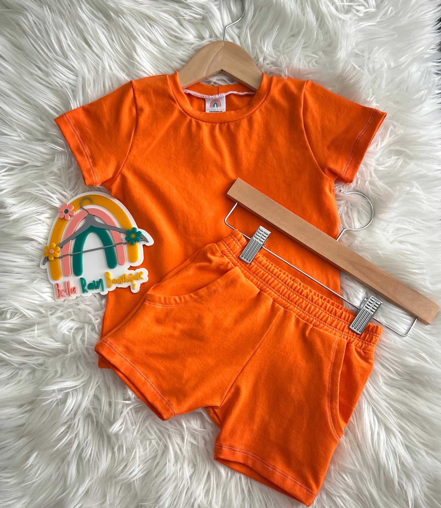 2T Solid Orange Jogger Shorts