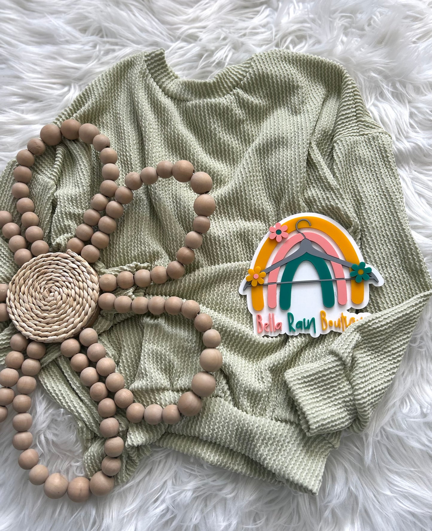 7/8 Spring Green Gender Neutral Oversized Sweater