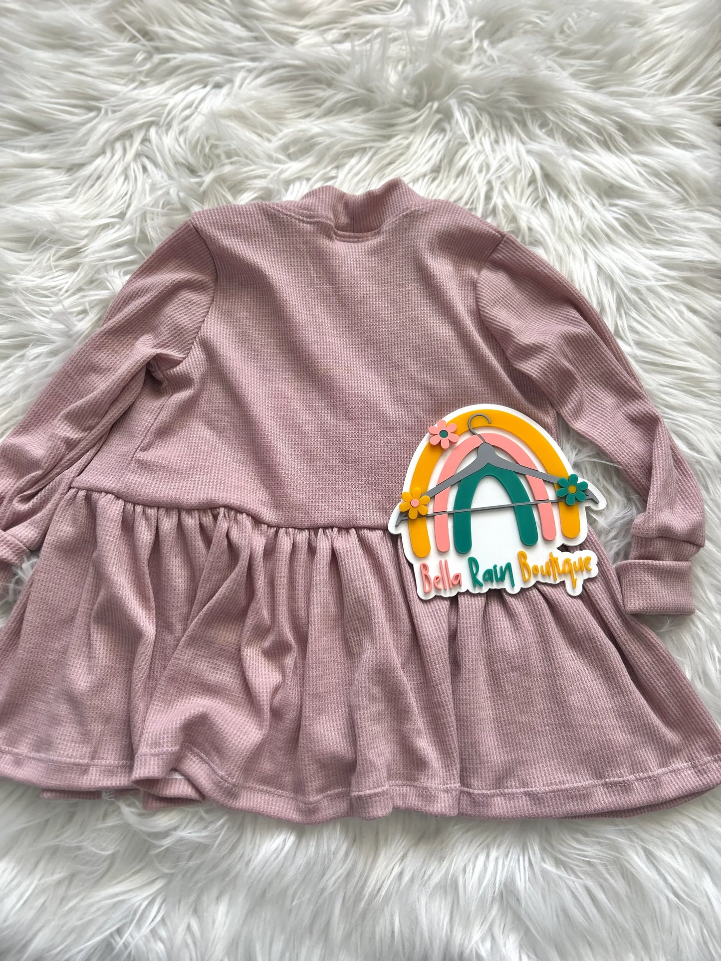 2T Mauve Ruffle Cardigan