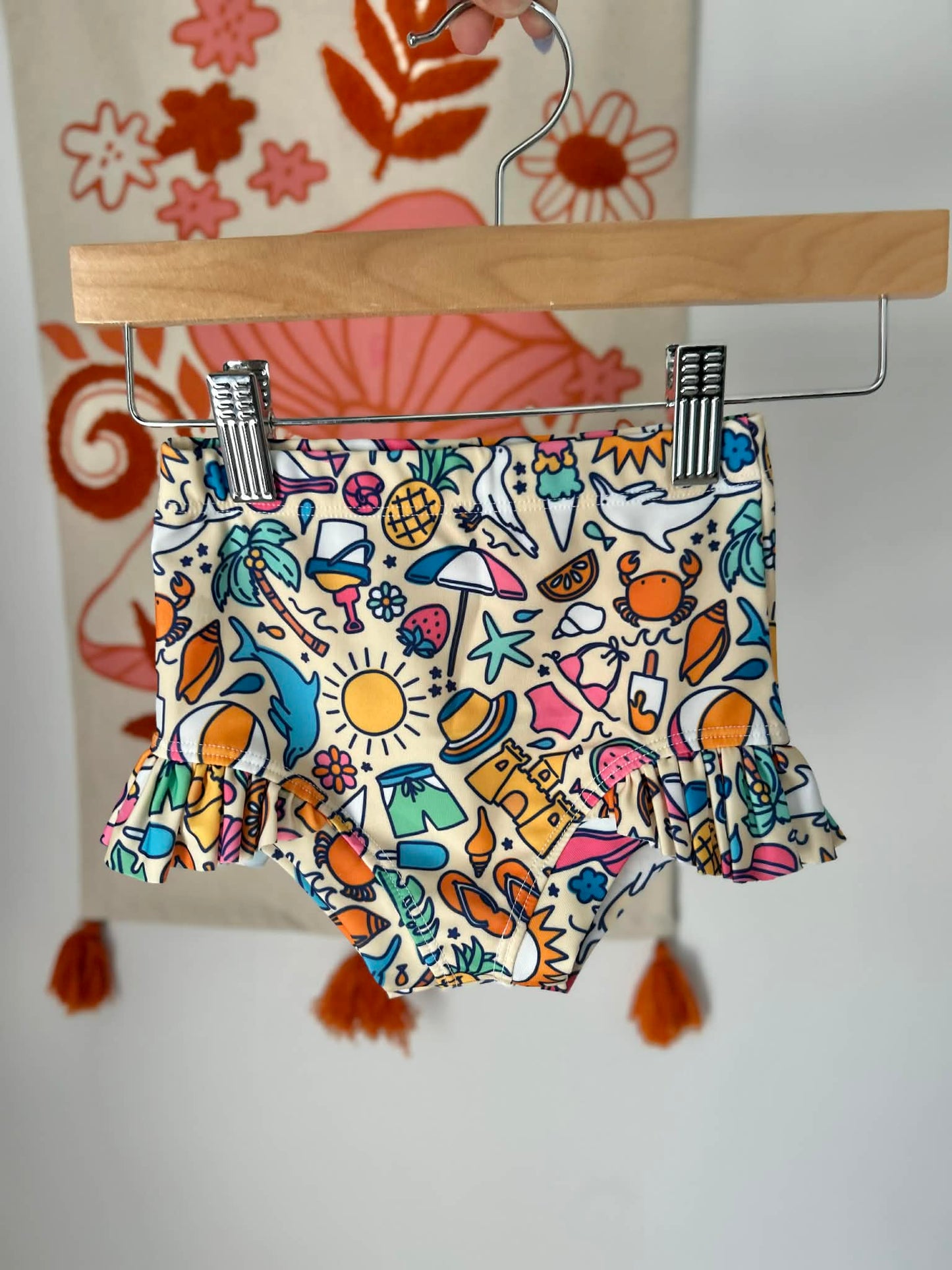 5T Flamingo Beach Swim Tank and Ruffle Swim Bottoms