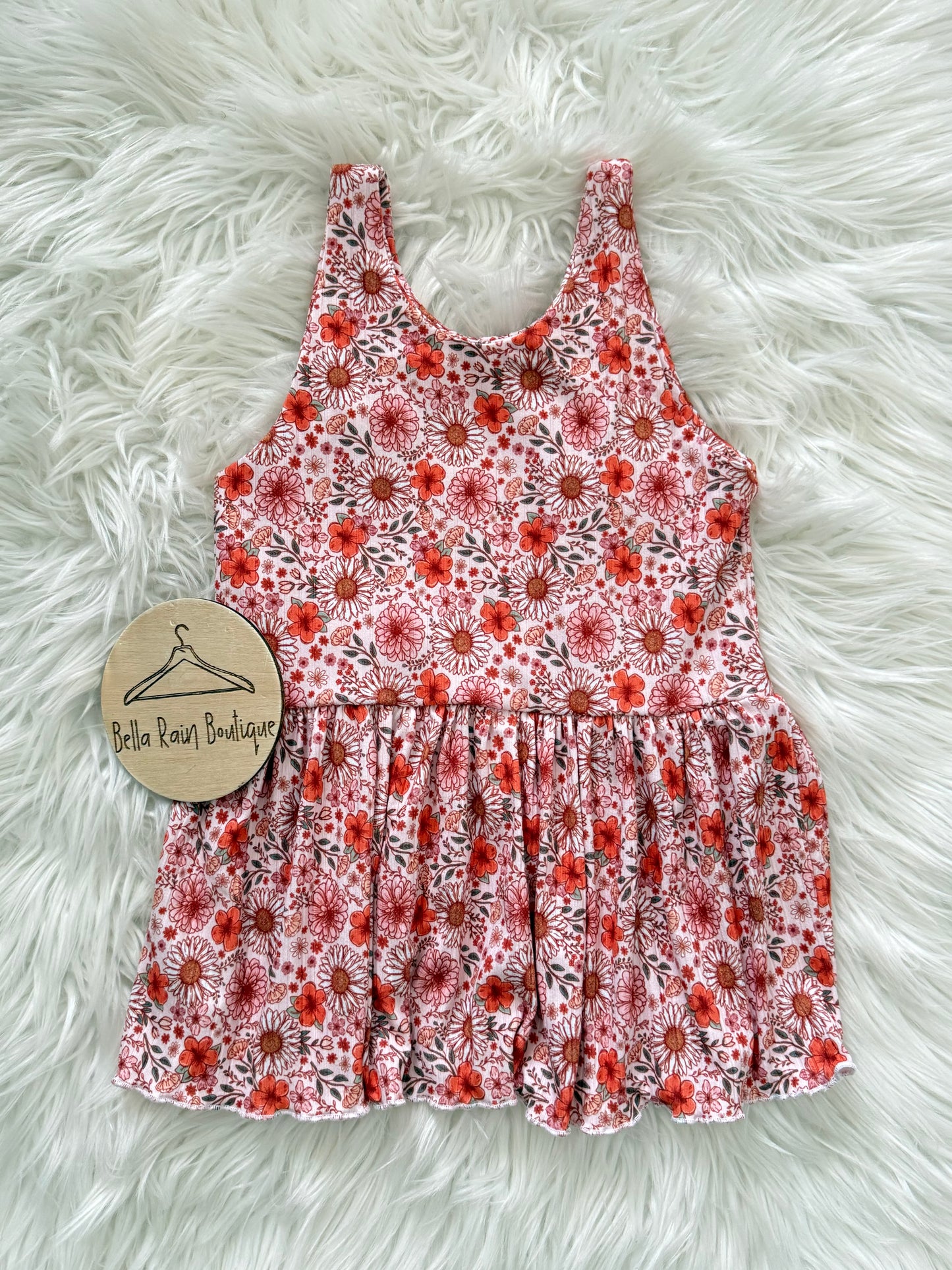 Size 10 Floral Ruffle Tank Top