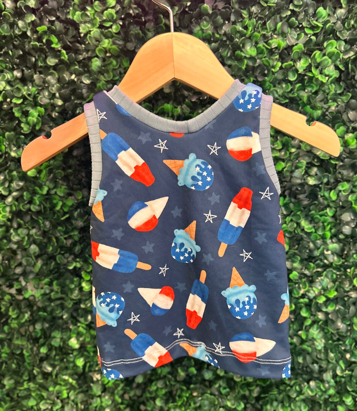 6-9M Fourth of July Gender Neutral Ice Cream Tank