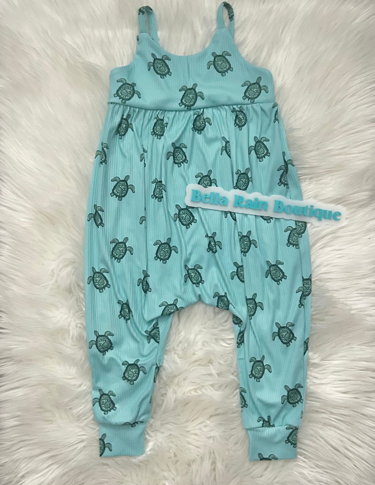 Turtle strappy romper