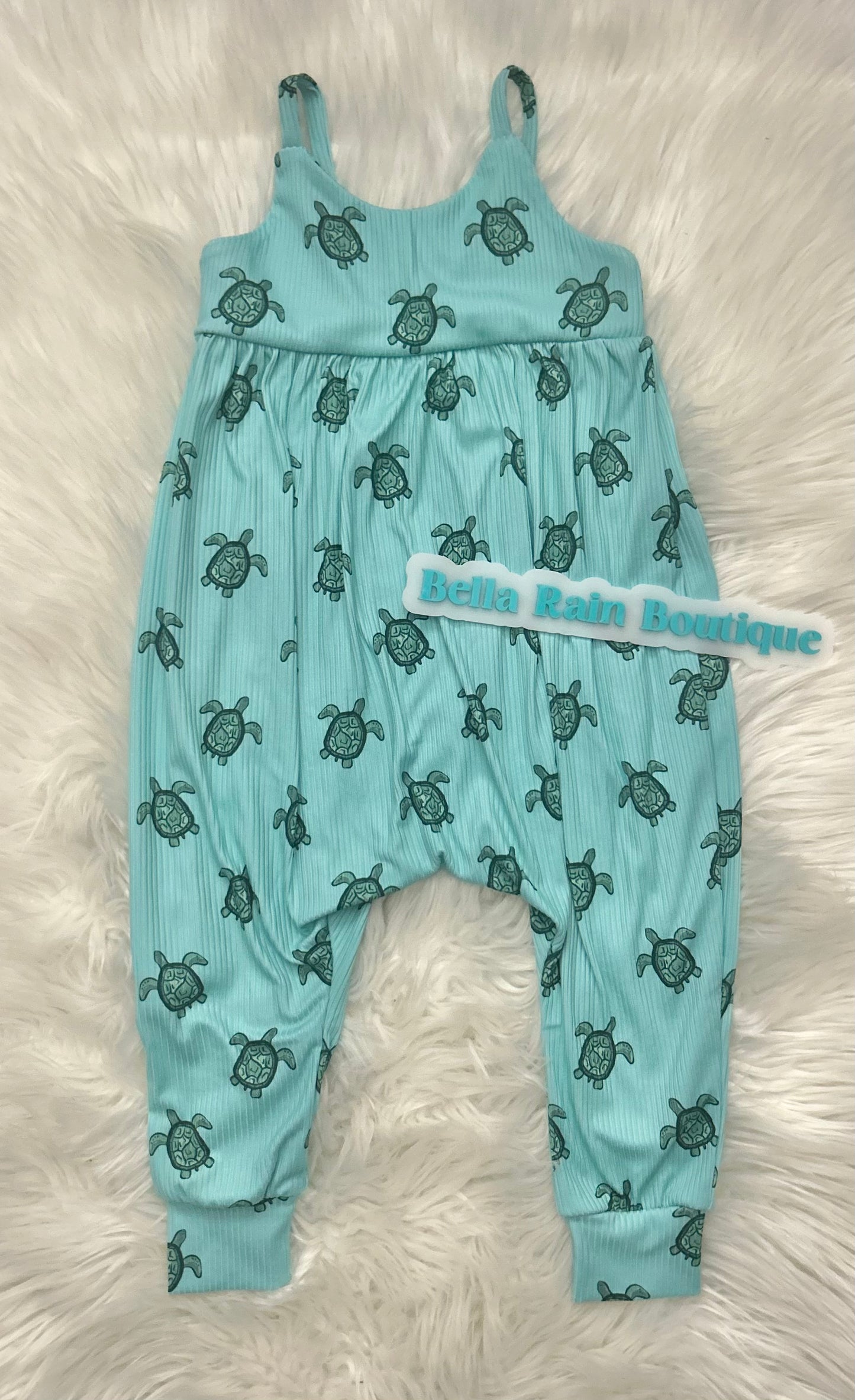 Turtle strappy romper