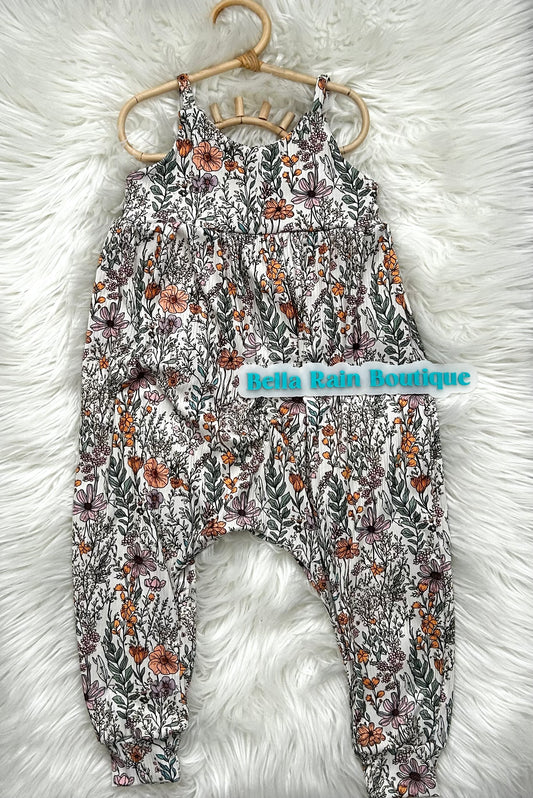 Floral strappy romper