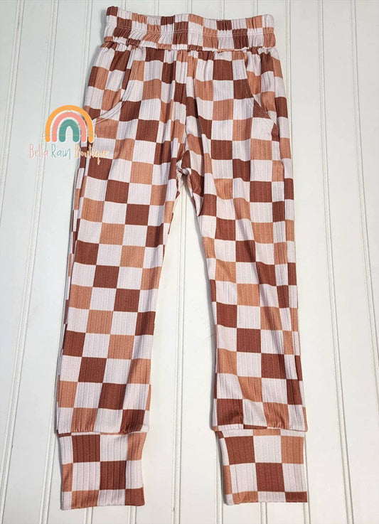 6/7 Neutral Checker Joggers