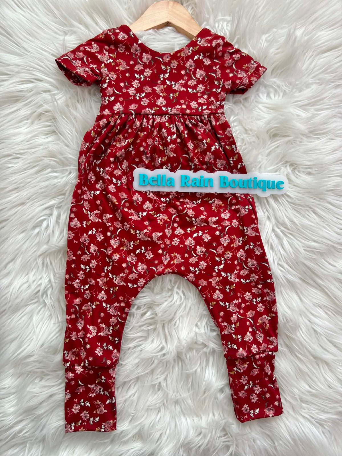 Size 7 Red Floral Pants Romper