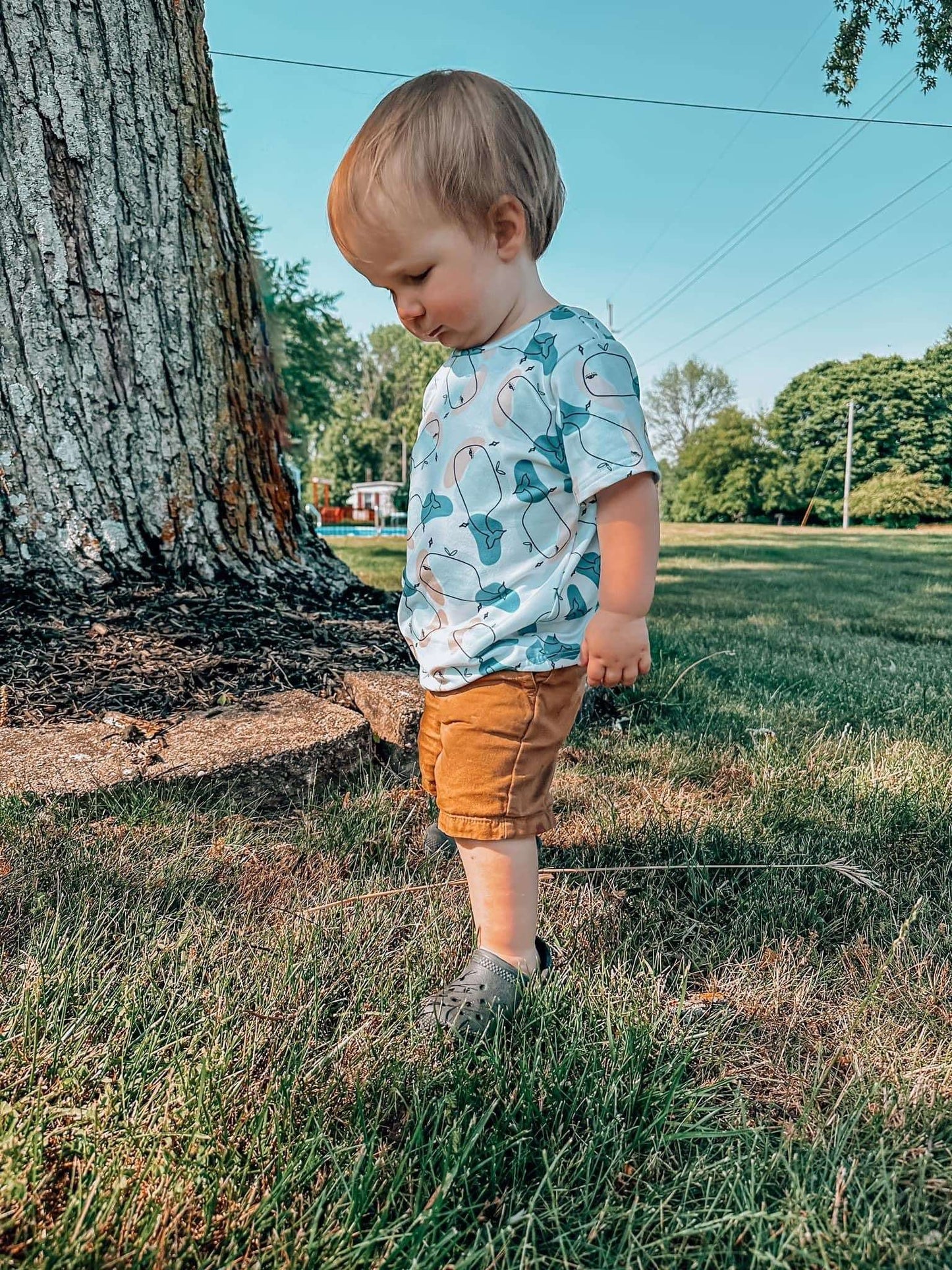 Blue Whale Tee, kids blue whale top,
