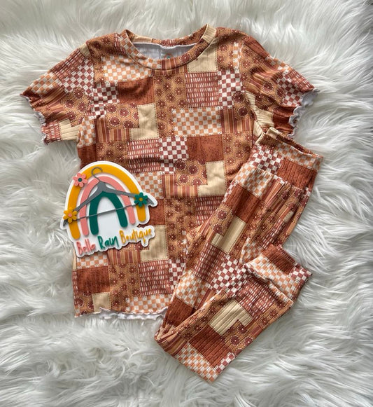 4T Floral & Checker Patchwork Lounge Set