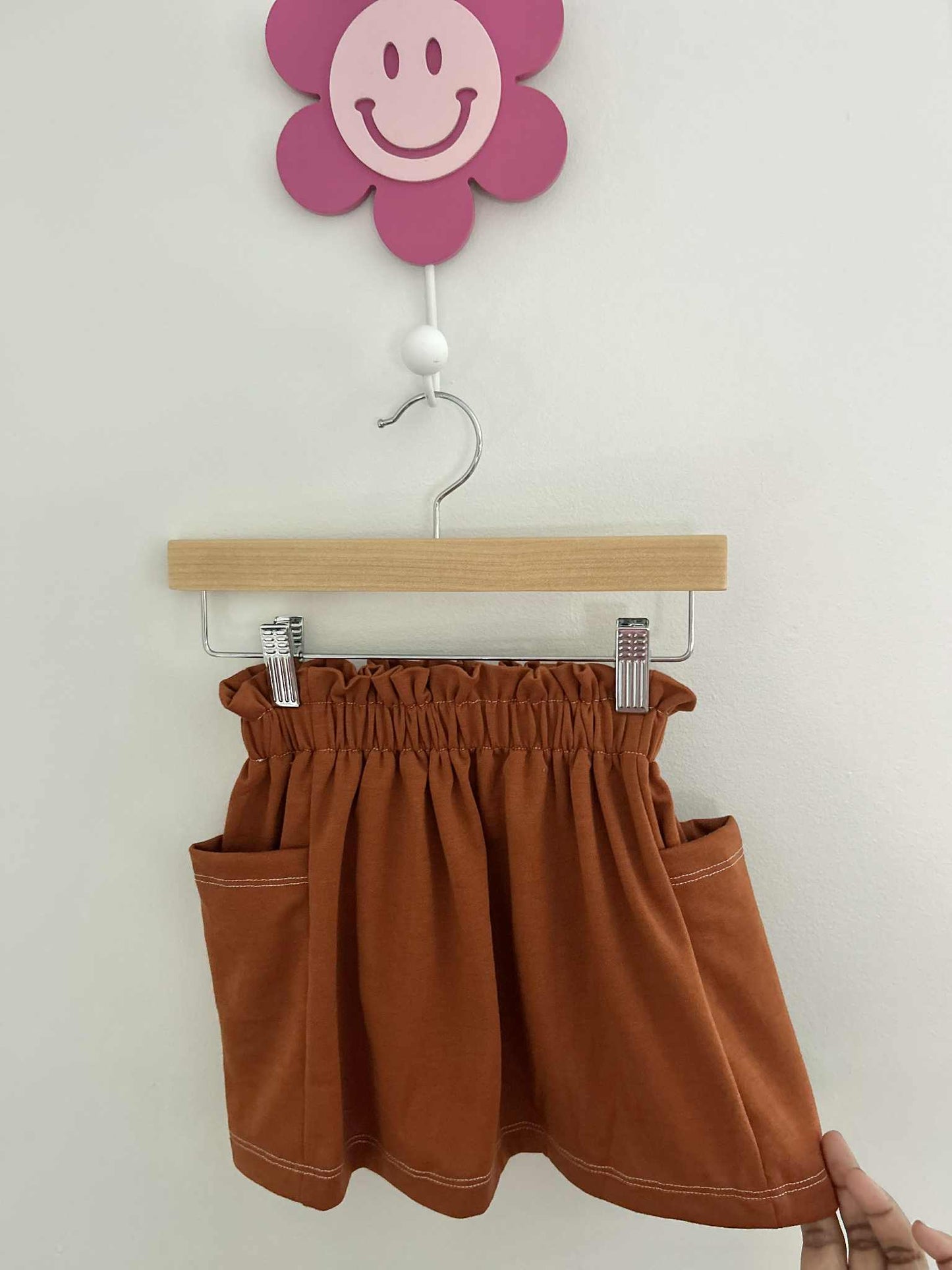 4t burnt orange pocket skirt