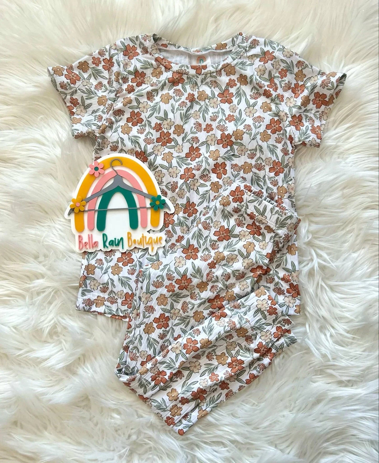 Orange & Sage Floral Lounge Set