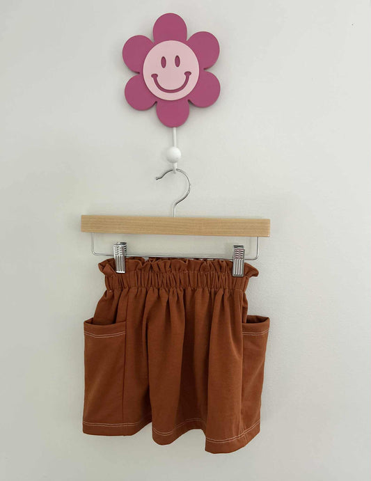 4t burnt orange pocket skirt