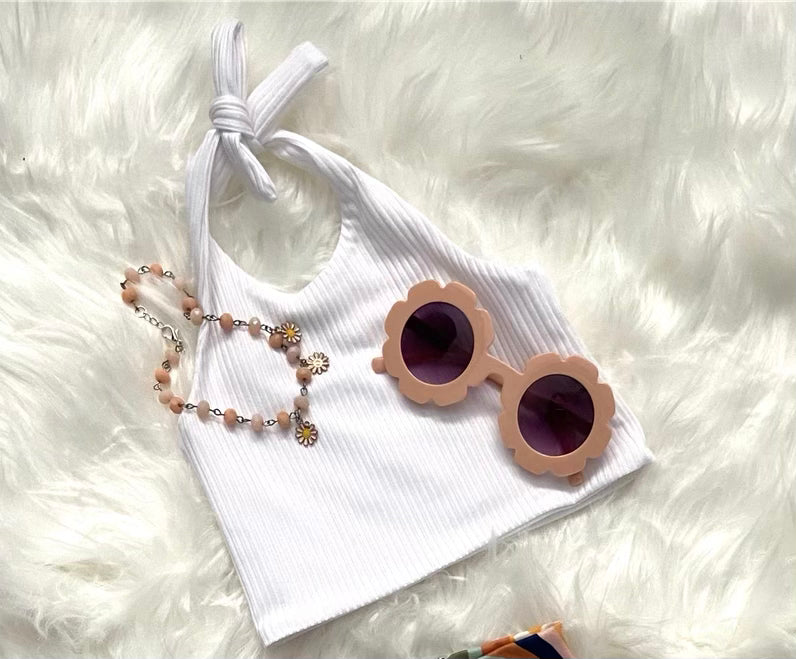 White Halter Top