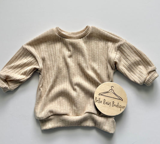 6-9M Cozy Oatmeal Oversized Sweater