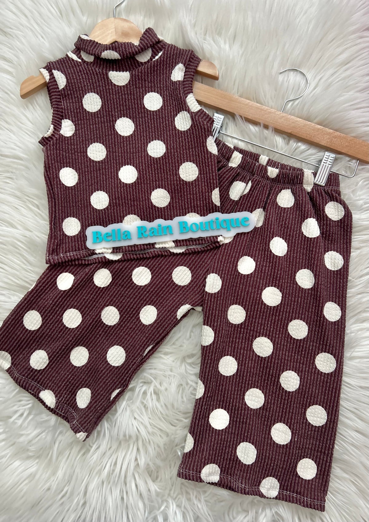 2T Polka Dot Mock Neck Tank and Wide Leg Pants