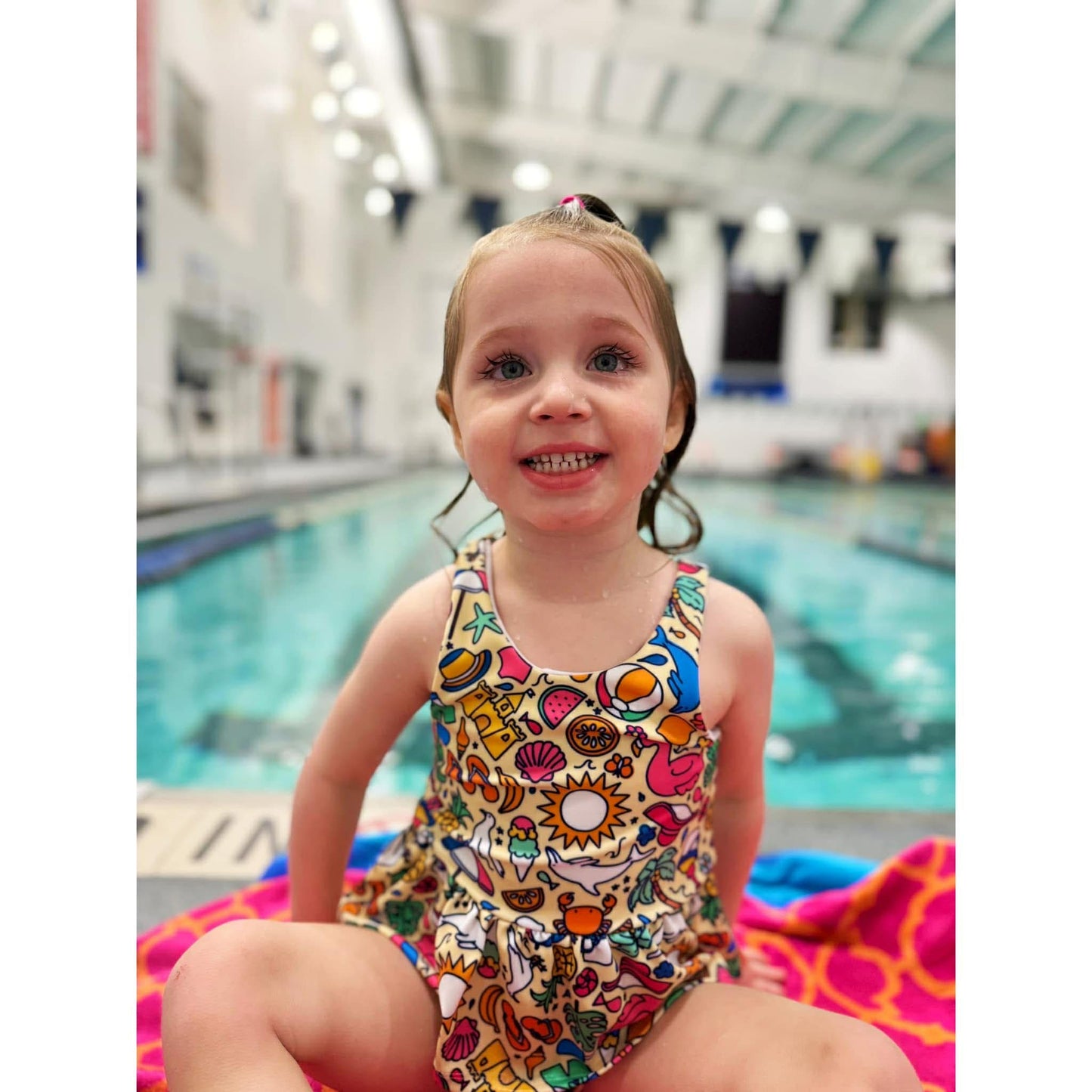 5T Flamingo Beach Swim Tank and Ruffle Swim Bottoms