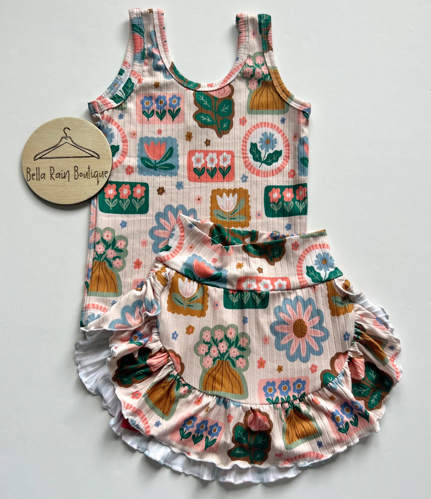 3T Floral Frames Skort Set
