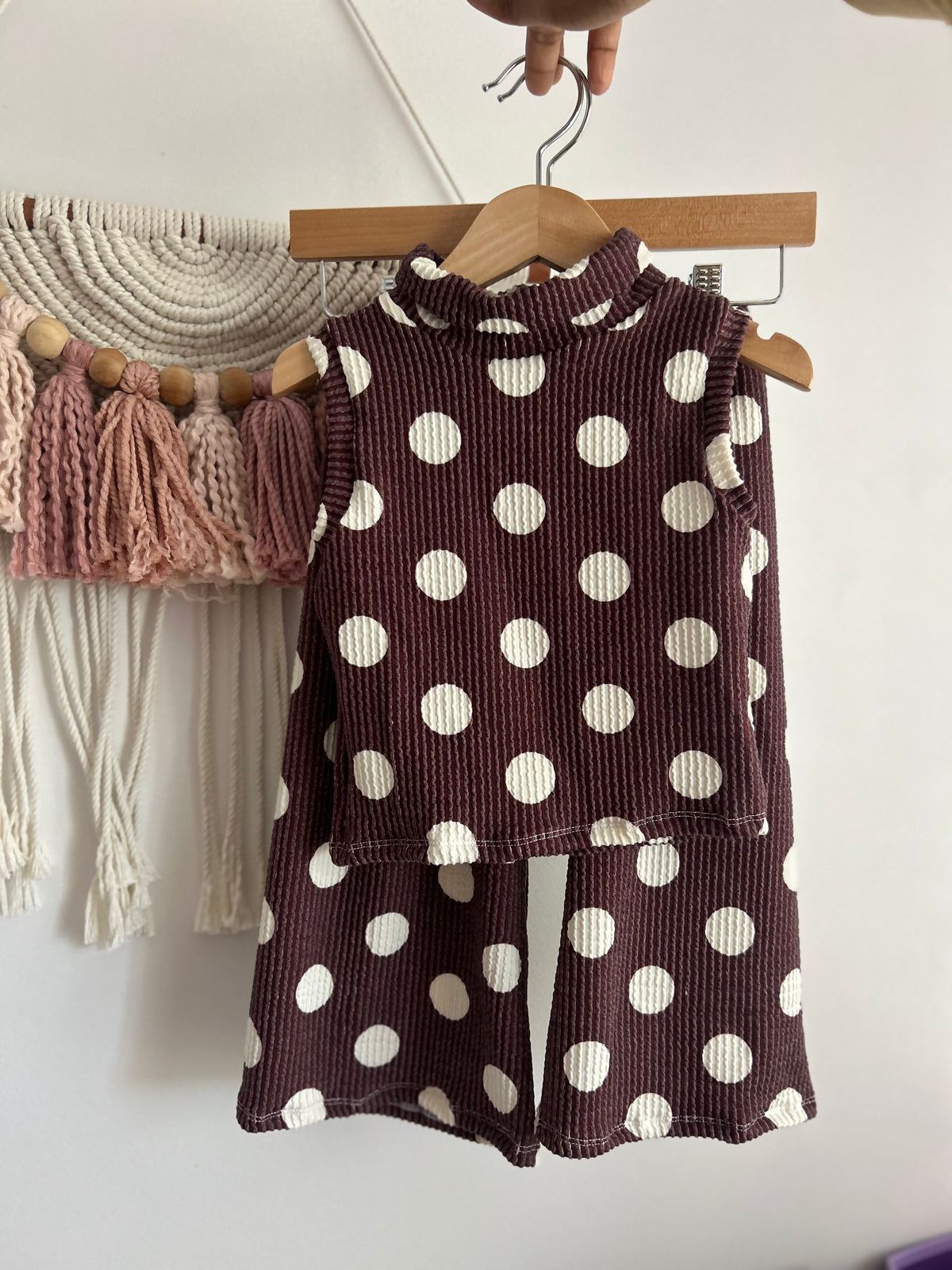 2T Polka Dot Mock Neck Tank and Wide Leg Pants