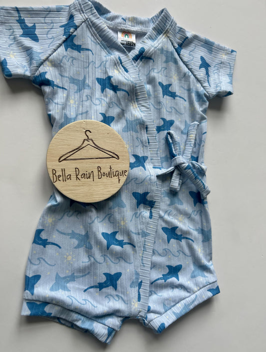2T Blue Sharks Crossover River Romper