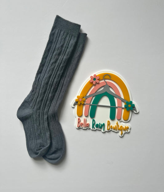 Gray knee high socks(3-5yrs)