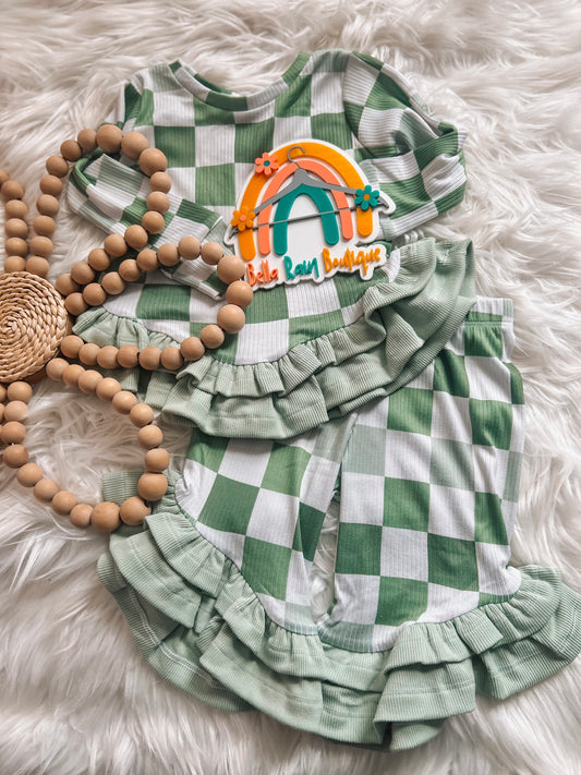 2T Checker ruffle set
