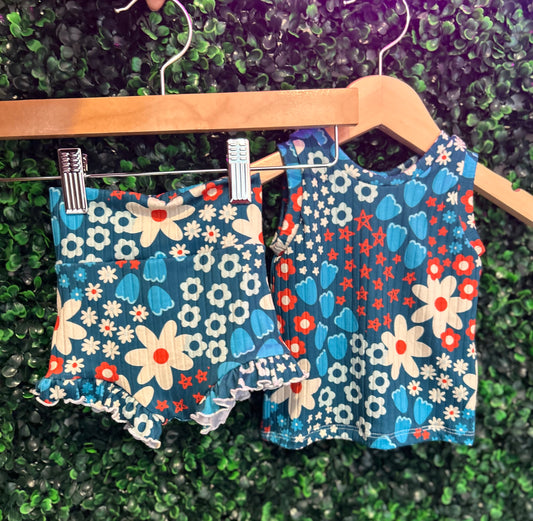 3-6M Fourth of July Tank and Ruffle Bummies