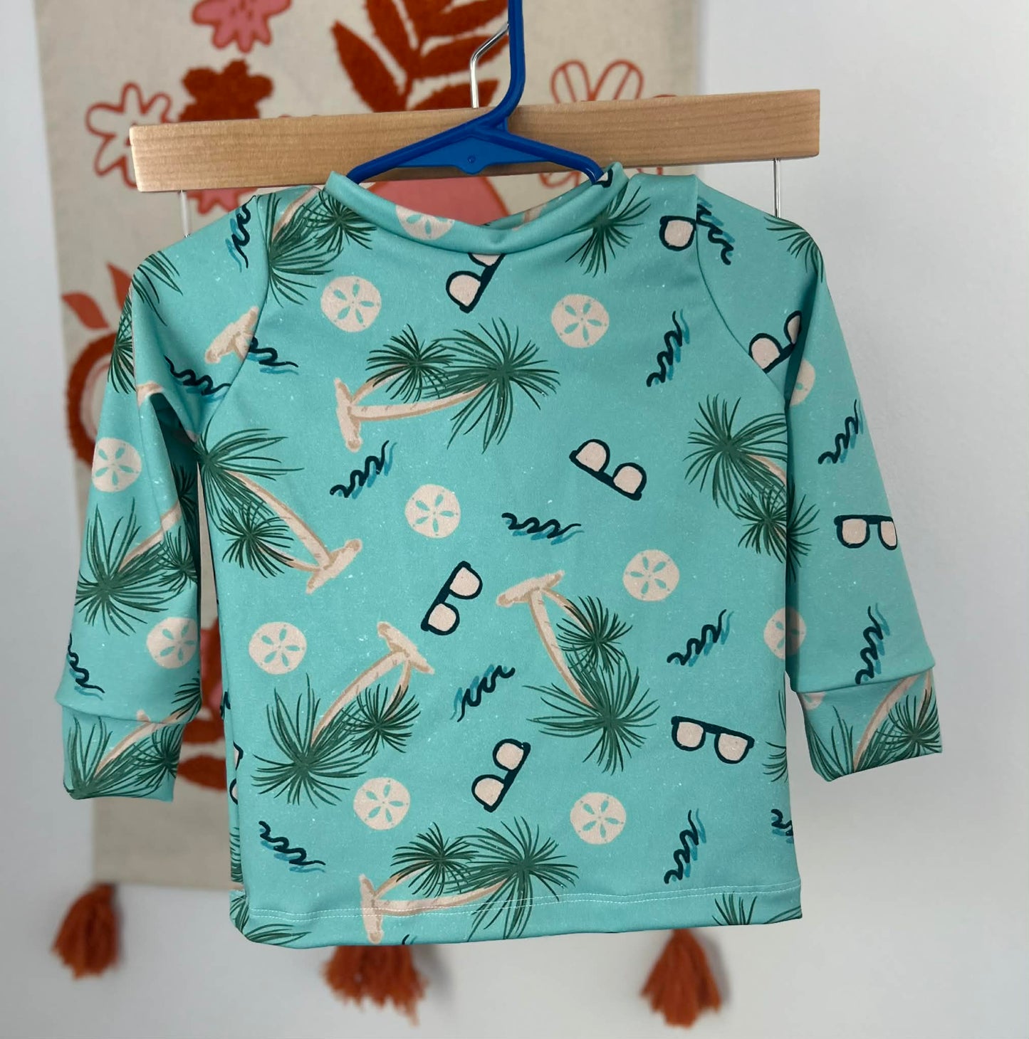 12-18M Beach Vibes Rashguard & Trunks Swim Set