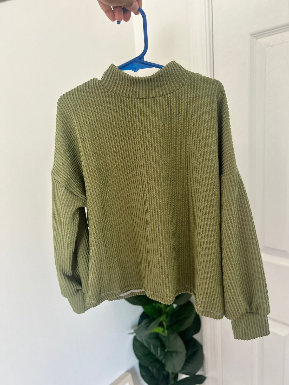 5T Green Urban Rib Oversized Sweater
