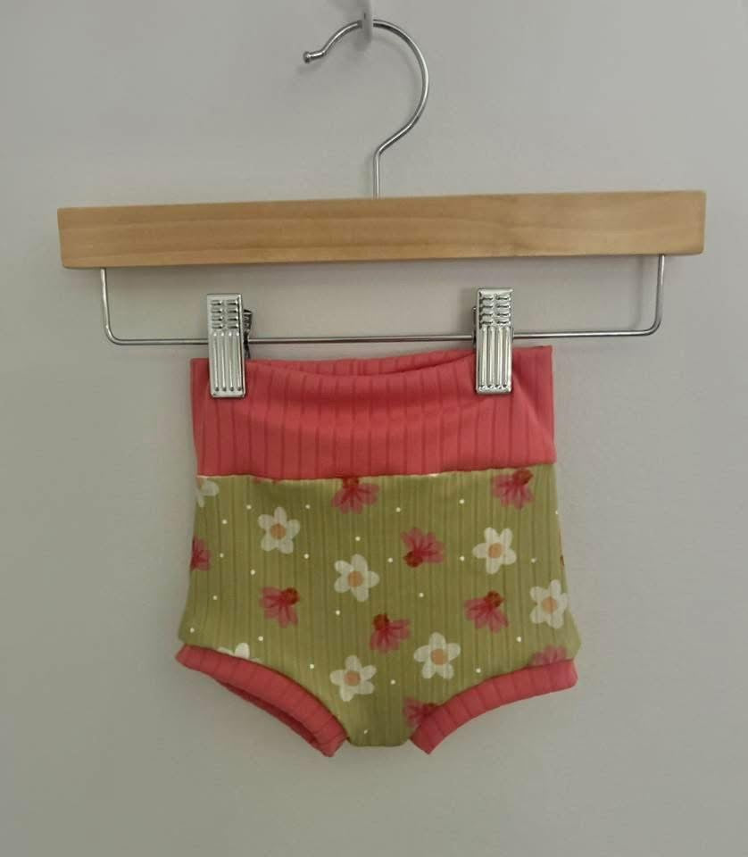 6-9M Floral Colorblocked Bummies