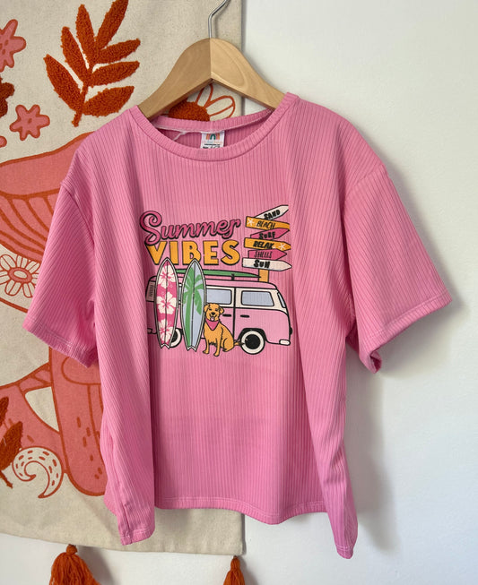6/7 Summer Vibes Graphic Oversized Tee