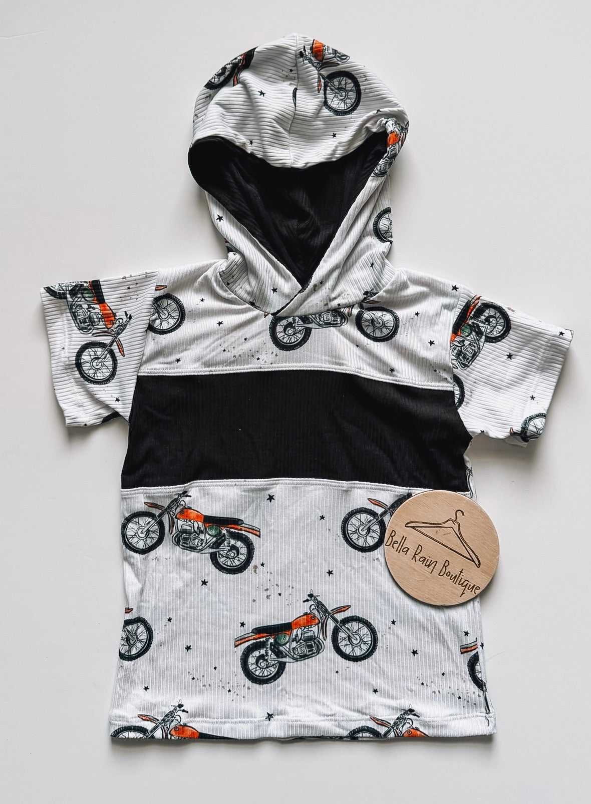 3-6M Short Sleeve Motorcycle Hooded Tee