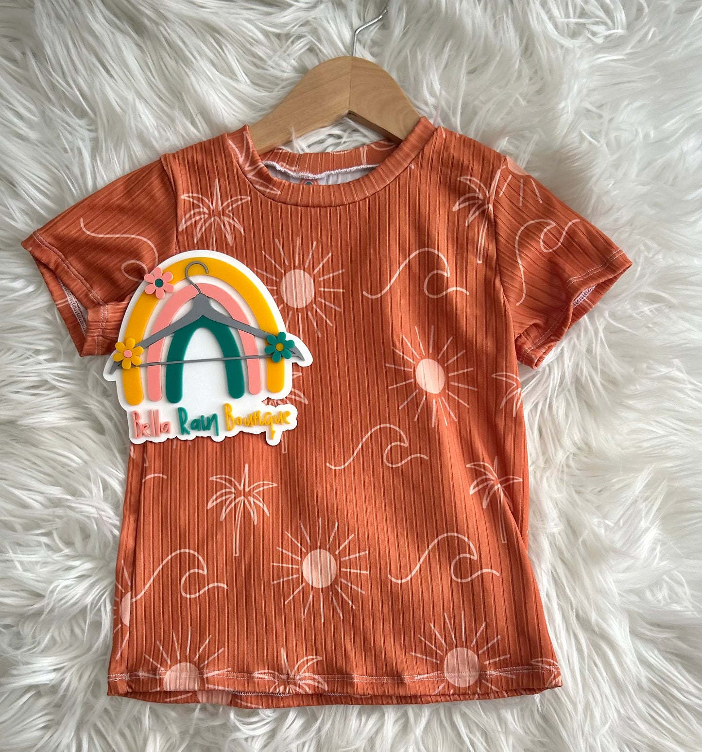 3T Summer Orange Wave Tee