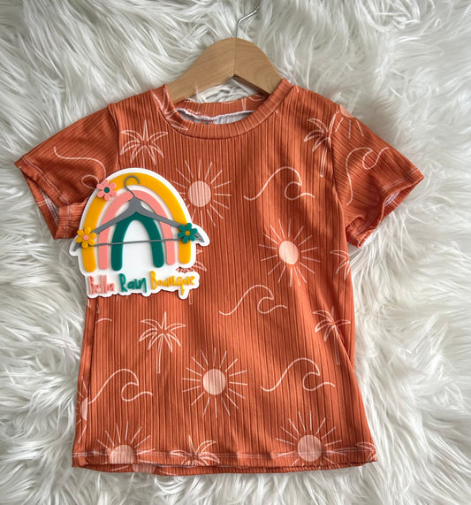 3T Summer Orange Wave Tee