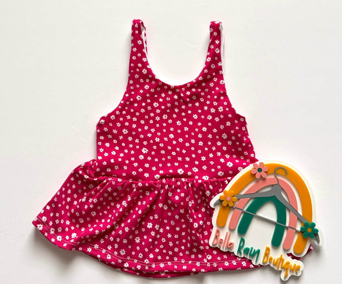 18-24M Pink Floral Peplum Tank