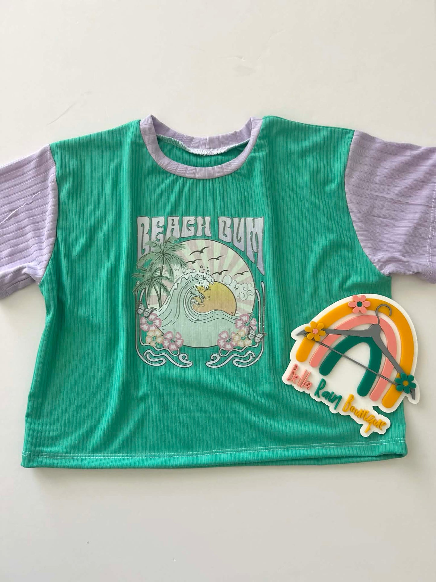 Beach Bum Oversized Graphic Tee And Biker Shorts Set