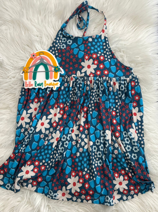 Size 8 Floral 4th Of July Dress