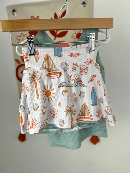 3T Coastal Cutie Skort & Tank Set