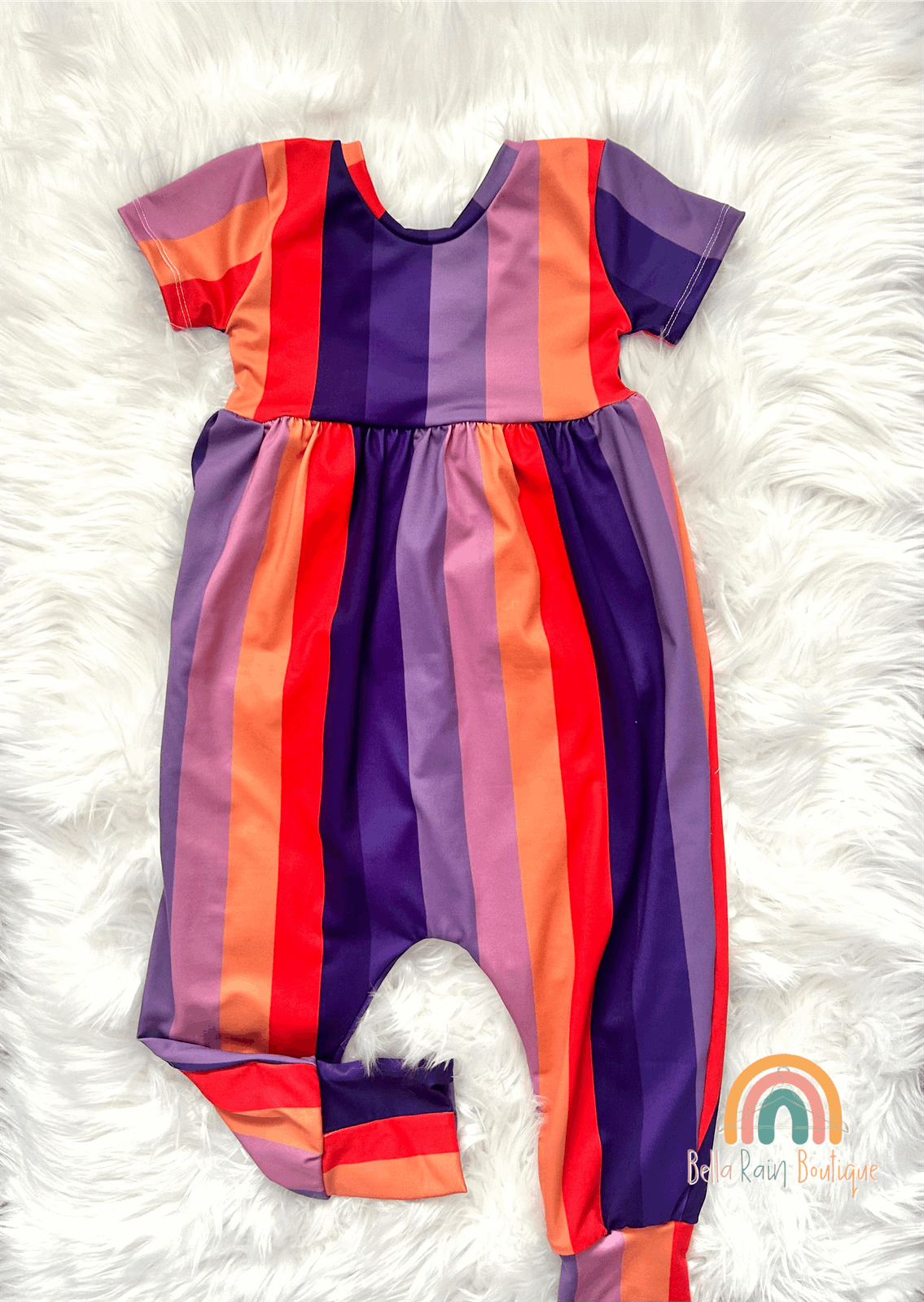 Sunset Pants Romper, pants romper, rompers for kids, stripped kids romper, 