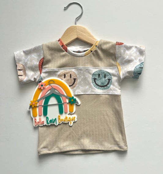 9-12M Smiley Color-blocked tee